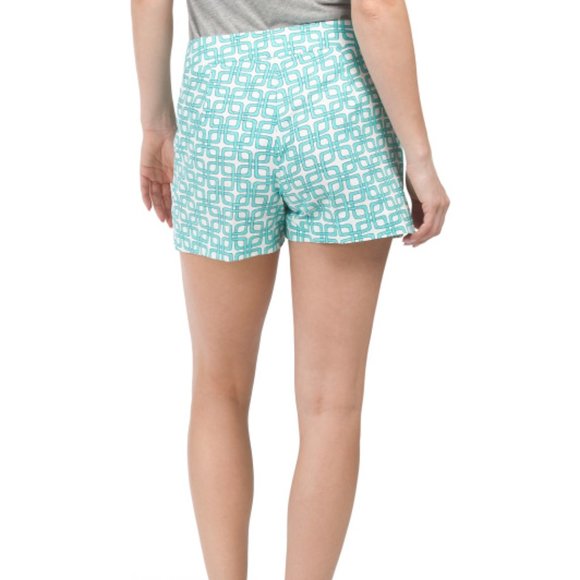 NEW TRINA TURK Made In Usa Corbin 2 Shorts  women cotton blend Blue/White 492TOM - Picture 4 of 4